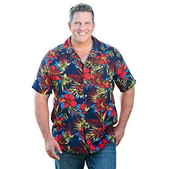 KingSize Men's Big & Tall Printed Camp Shirt