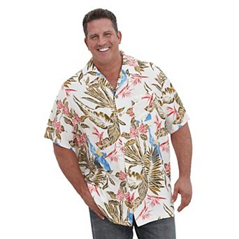 KingSize Men's Big & Tall Printed Camp Shirt