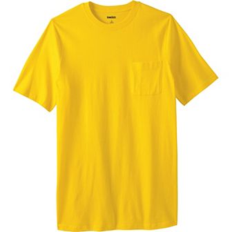 KingSize Men's Big & Tall Shrink-Less Lightweight Longer-Length Crewneck Pocket T-Shirt
