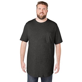 KingSize Men's Big & Tall Shrink-Less Lightweight Longer-Length Crewneck Pocket T-Shirt