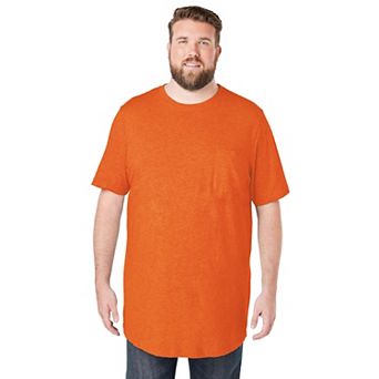 KingSize Men's Big & Tall Shrink-Less Lightweight Longer-Length Crewneck Pocket T-Shirt