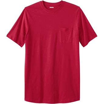 KingSize Men's Big & Tall Shrink-Less Lightweight Longer-Length Crewneck Pocket T-Shirt