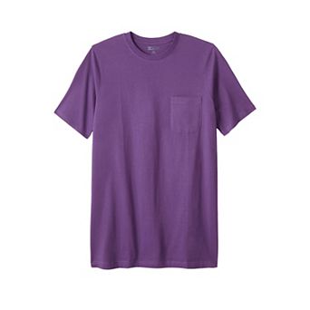 KingSize Men's Big & Tall Shrink-Less Lightweight Longer-Length Crewneck Pocket T-Shirt