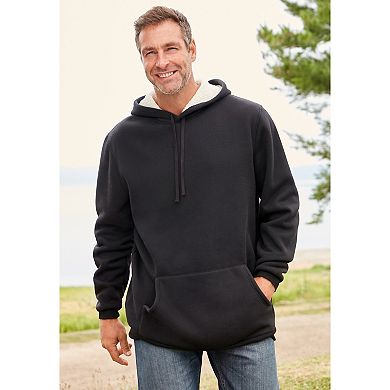 KingSize Men's Big & Tall Sherpa-Lined Thermal Waffle Pullover Hoodie