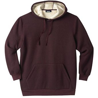 KingSize Men's Big & Tall Sherpa-Lined Thermal Waffle Pullover Hoodie