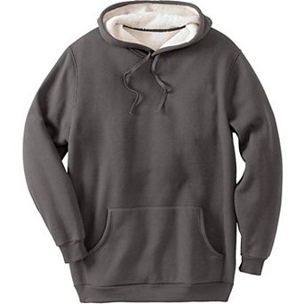 KingSize Men's Big & Tall Sherpa-Lined Thermal Waffle Pullover Hoodie