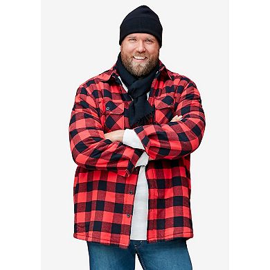 KingSize Men's Big & Tall Fleece Sherpa Shirt Jacket