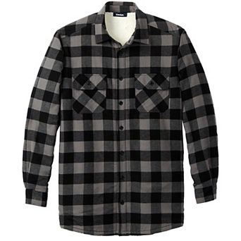 KingSize Men's Big & Tall Fleece Sherpa Shirt Jacket