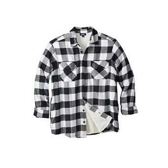 KingSize Men's Big & Tall Fleece Sherpa Shirt Jacket