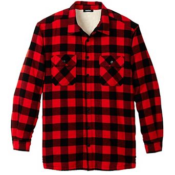 KingSize Men's Big & Tall Fleece Sherpa Shirt Jacket