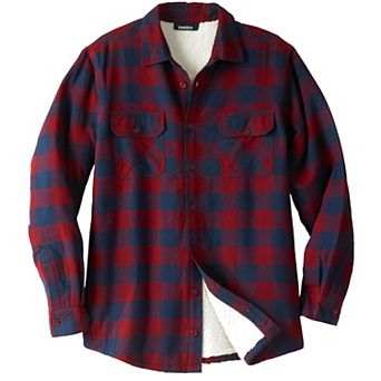 KingSize Men's Big & Tall Fleece Sherpa Shirt Jacket