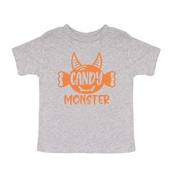 Candy Monster Horns Glitter Toddler Short Sleeve Graphic Tee