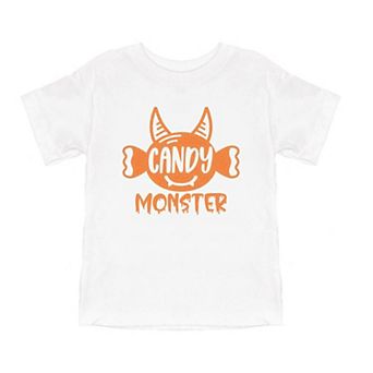 Candy Monster Horns Glitter Toddler Short Sleeve Graphic Tee