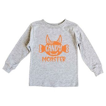 Candy Monster Horns Glitter Youth Long Sleeve Graphic Tee