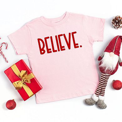 Believe Bold Raised Print Youth Short Sleeve Graphic Tee