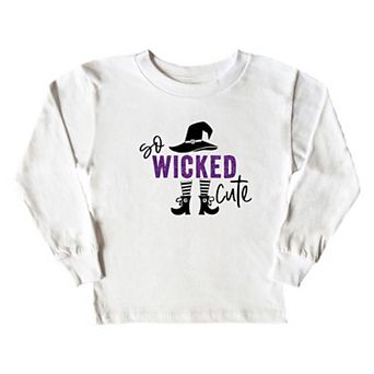 So Wicked Cute Glitter Youth Long Sleeve Graphic Tee