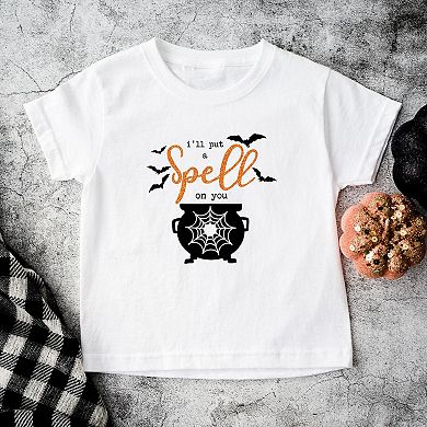 I'll Put A Spell On You Glitter Toddler Short Sleeve Graphic Tee