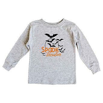 Spooktacular Glitter Toddler Long Sleeve Graphic Tee