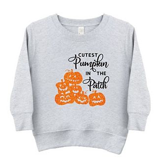 Cutest Pumpkin In The Patch Glitter Toddler Graphic Sweatshirt