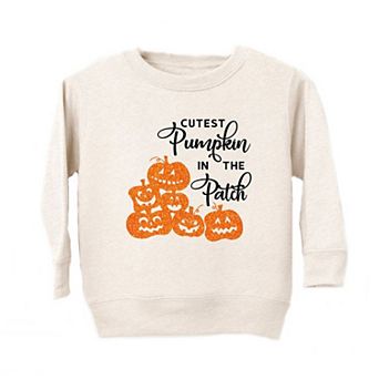 Cutest Pumpkin In The Patch Glitter Toddler Graphic Sweatshirt