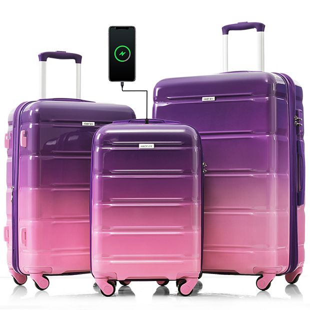 Purple spinner luggage sets sales