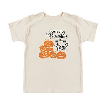 Cutest Pumpkin In The Patch Glitter Toddler Short Sleeve Graphic Tee