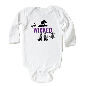 So Wicked Cute Glitter Baby Long Sleeve Bodysuit