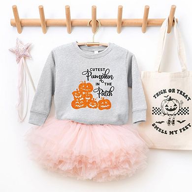 Cutest Pumpkin In The Patch Glitter Youth Ultra-soft Graphic Sweatshirt
