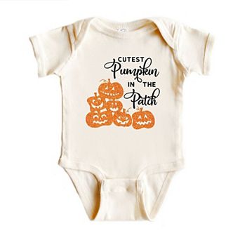 Cutest Pumpkin In The Patch Glitter Baby Bodysuit