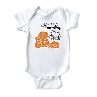 Cutest Pumpkin In The Patch Glitter Baby Bodysuit