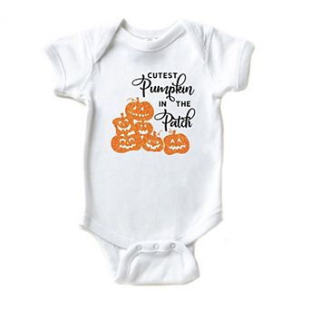 Cutest Pumpkin In The Patch Glitter Baby Bodysuit