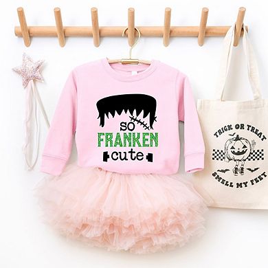 So Franken Cute Glitter Toddler Graphic Sweatshirt
