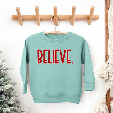 Believe Bold Raised Print Youth Ultra-soft Graphic Sweatshirt