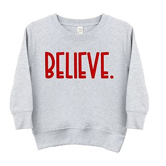 Believe Bold Raised Print Youth Ultra-soft Graphic Sweatshirt