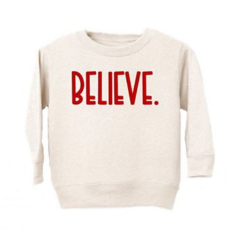 Believe Bold Raised Print Youth Ultra-soft Graphic Sweatshirt