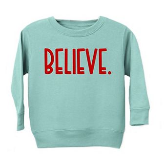 Believe Bold Raised Print Youth Ultra-soft Graphic Sweatshirt