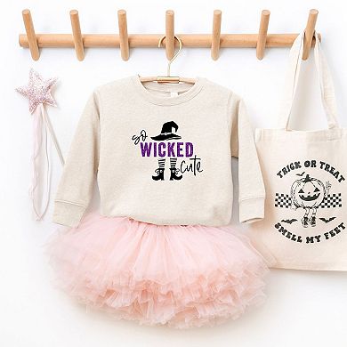 So Wicked Cute Glitter Toddler Graphic Sweatshirt