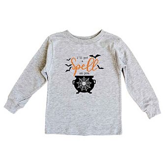 I'll Put A Spell On You Glitter Youth Long Sleeve Graphic Tee
