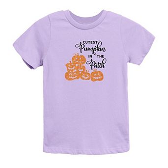 Cutest Pumpkin In The Patch Glitter Youth Short Sleeve Graphic Tee