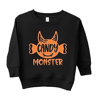 Candy Monster Horns Glitter Toddler Graphic Sweatshirt