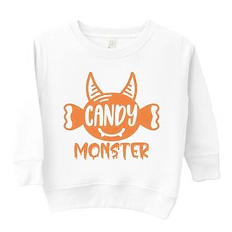 Candy Monster Horns Glitter Toddler Graphic Sweatshirt