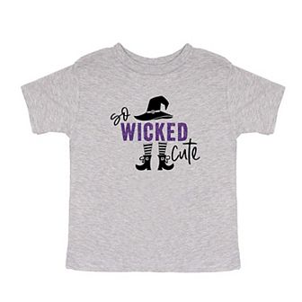 So Wicked Cute Glitter Toddler Short Sleeve Graphic Tee