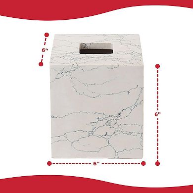 Luxury Tissue Holder - Engineered Stone, Spa Vibes, Elegant Blue Veining