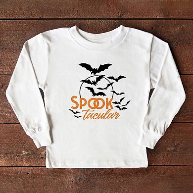 Spooktacular Glitter Youth Long Sleeve Graphic Tee