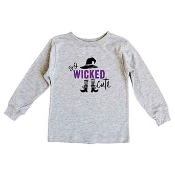 So Wicked Cute Glitter Toddler Long Sleeve Graphic Tee