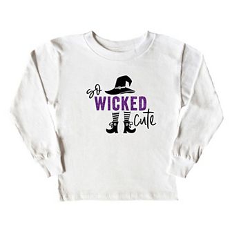 So Wicked Cute Glitter Toddler Long Sleeve Graphic Tee