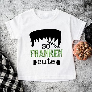 So Franken Cute Glitter Toddler Short Sleeve Graphic Tee