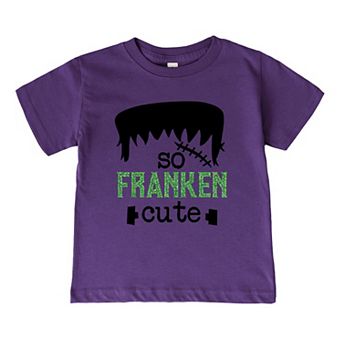 So Franken Cute Glitter Toddler Short Sleeve Graphic Tee