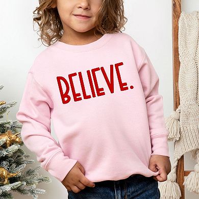 Believe Bold Raised Print Toddler Graphic Sweatshirt