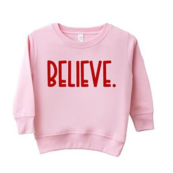 Believe Bold Raised Print Toddler Graphic Sweatshirt